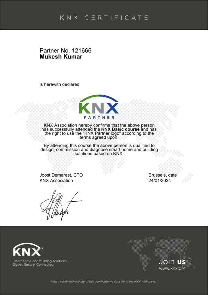 mukesh knx certificate course page 0001