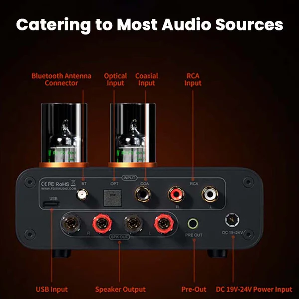 Fosi Audio-MC331 Tube Integrated Bluetooth Amplifier with DAC - Image 3